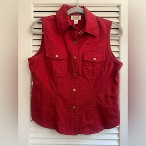Red Talbots denim vest